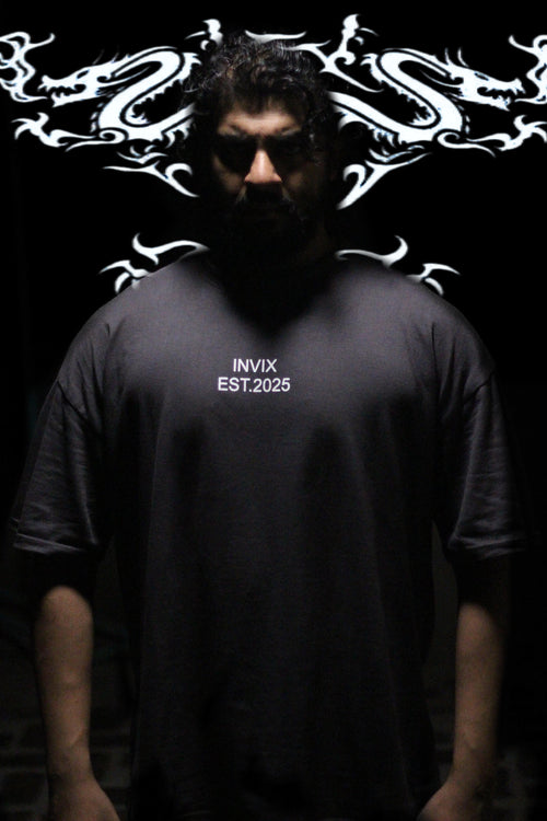 Grey dragon baggy shirt